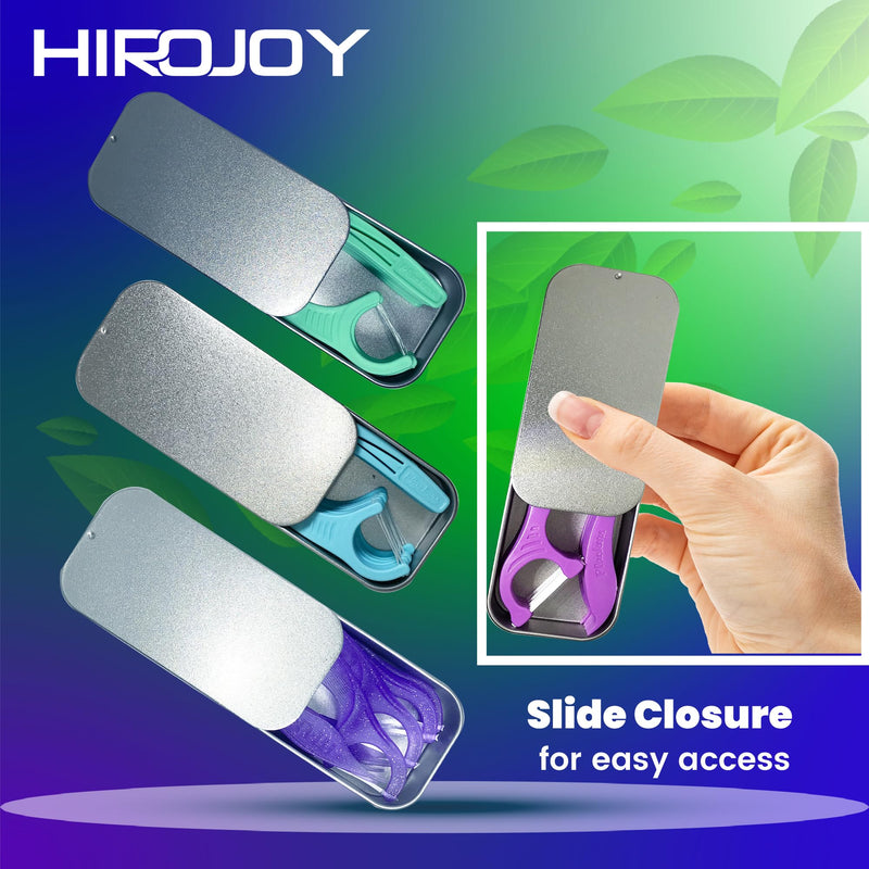 HIROJOY Dental Flosser Portable Case – 2 Pack of 20 Fold-Out Floss Picks for Travel