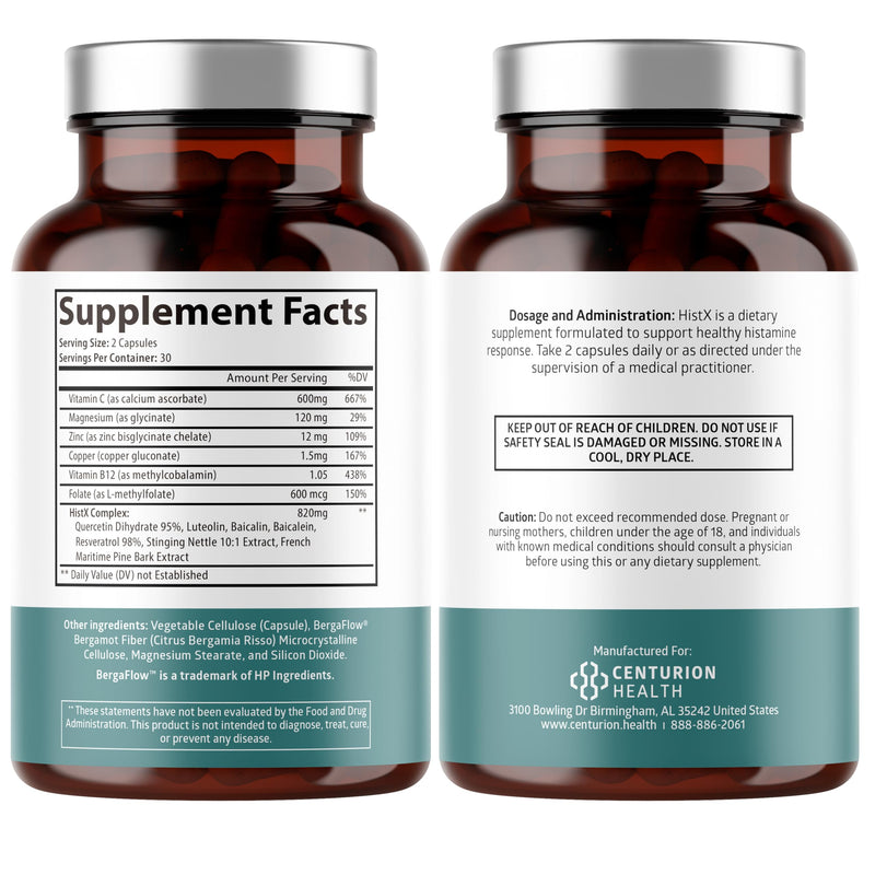 Histx Support Supplement – Quercetin, Stinging Nettle, Vitamin C & Pine Bark | 60 Vegan Capsules