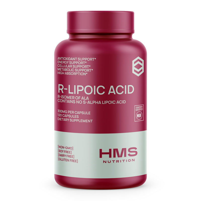 HMS Nutrition Stabilized R-Lipoic Acid 300mg – 120 Capsules, Vegan & NSF Certified