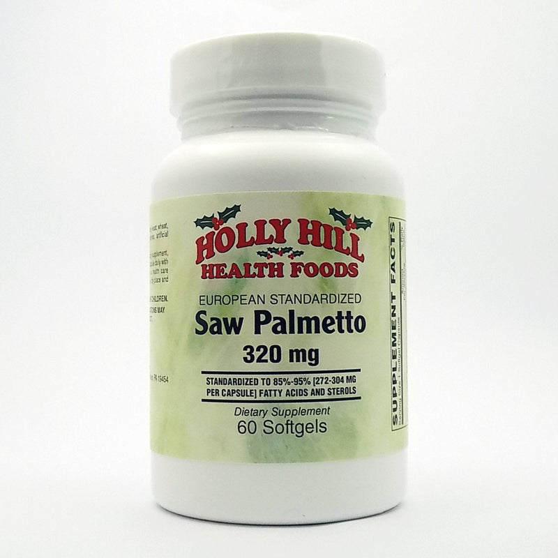 Holly Hill Health Foods – European Standardized Saw Palmetto 320 MG, 60 Softgels