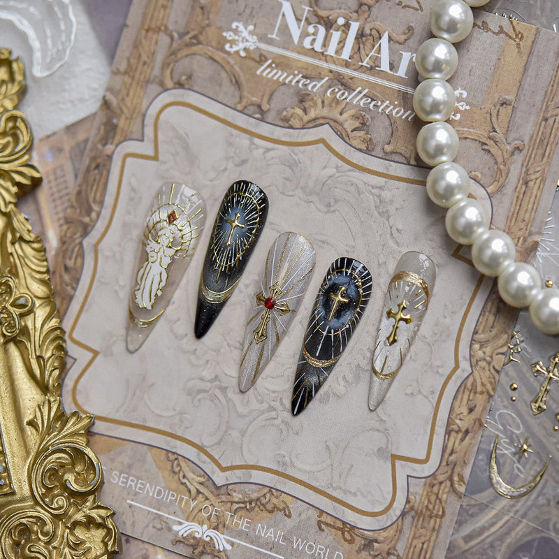 Hello Claws | Holy Light Gold Nail Deco Sticker