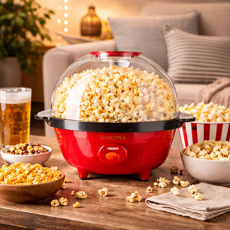5L Non-Stick Popcorn Machine with Integrated Serving Bowl