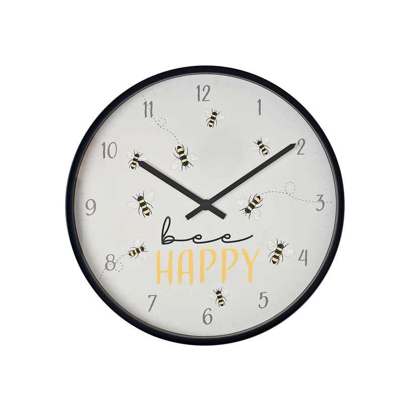 Hometime Slogan Wall Clock "Bee Happy" 30cm - InStock