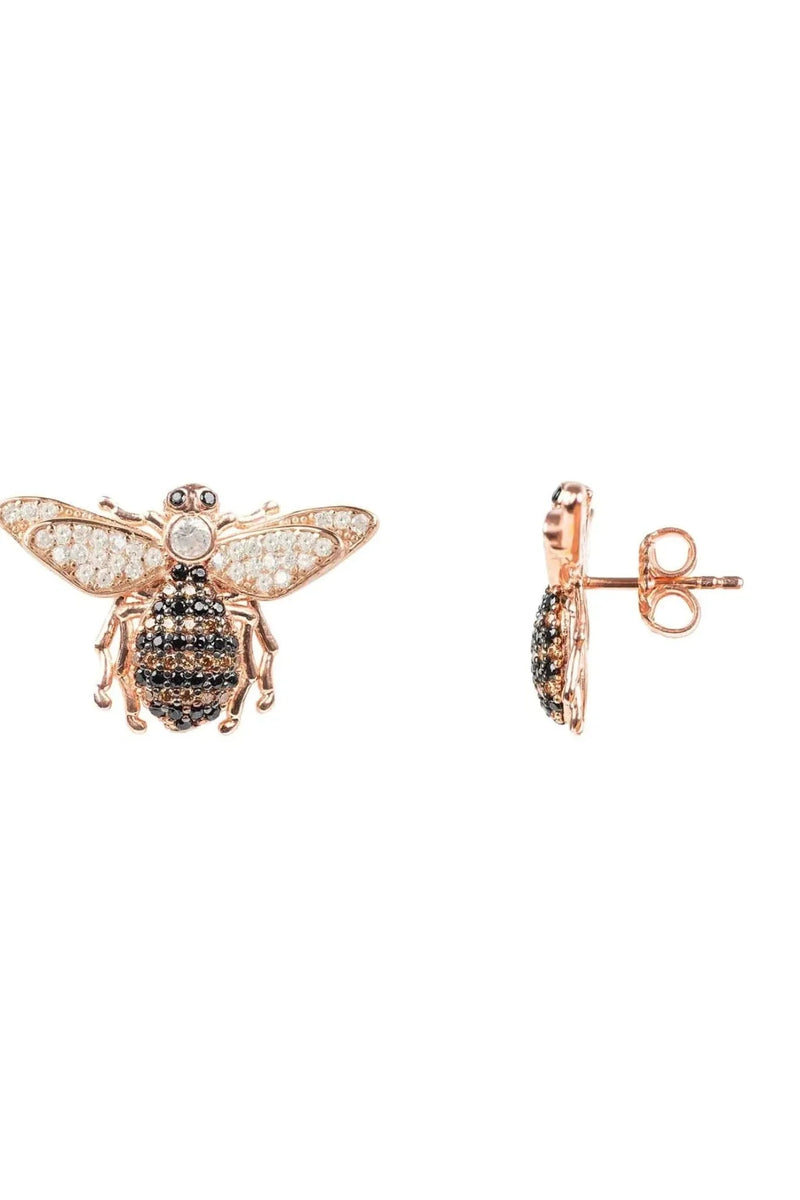 Honey Bee Stud Earrings Rosegold