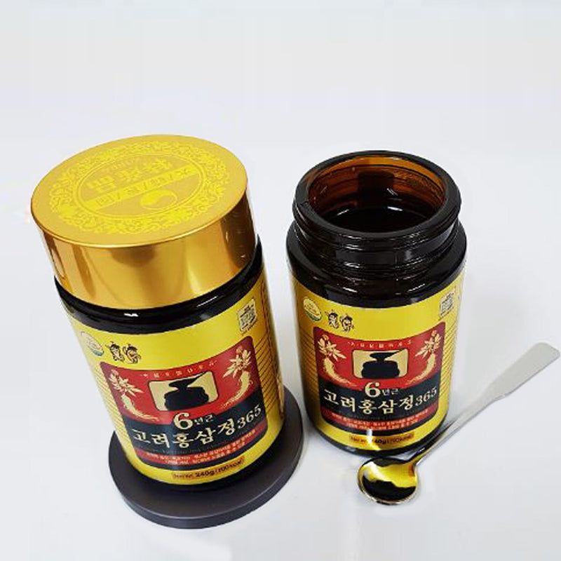 HongSamJeong Korean 6-Year Root Red Ginseng Gold Extract Saponin Panax 8.5 oz x 2
