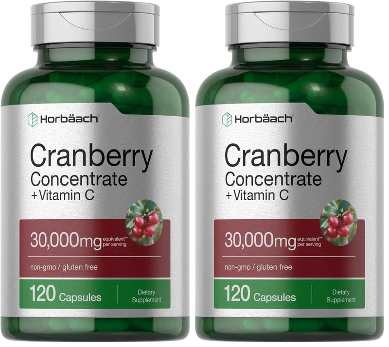 Horbäach Cranberry Concentrate Pills + Vitamin C – 30,000mg | Pack of 2