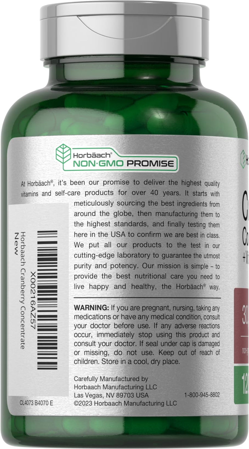 Horbäach Cranberry Concentrate Pills + Vitamin C – 30,000mg | Pack of 2
