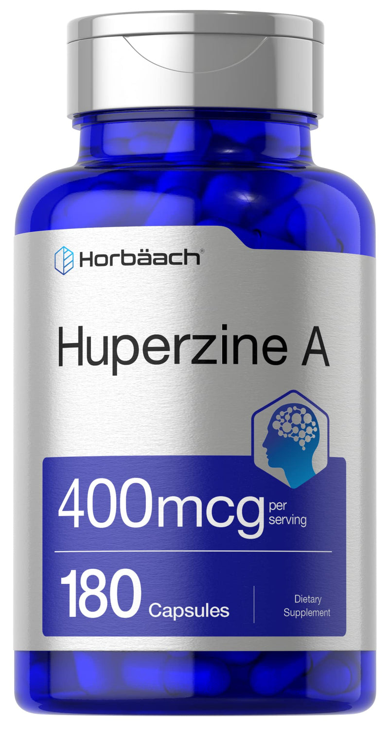 Horbäach Huperzine A 400mcg | 180 Capsules | Non-GMO, Gluten Free Supplement