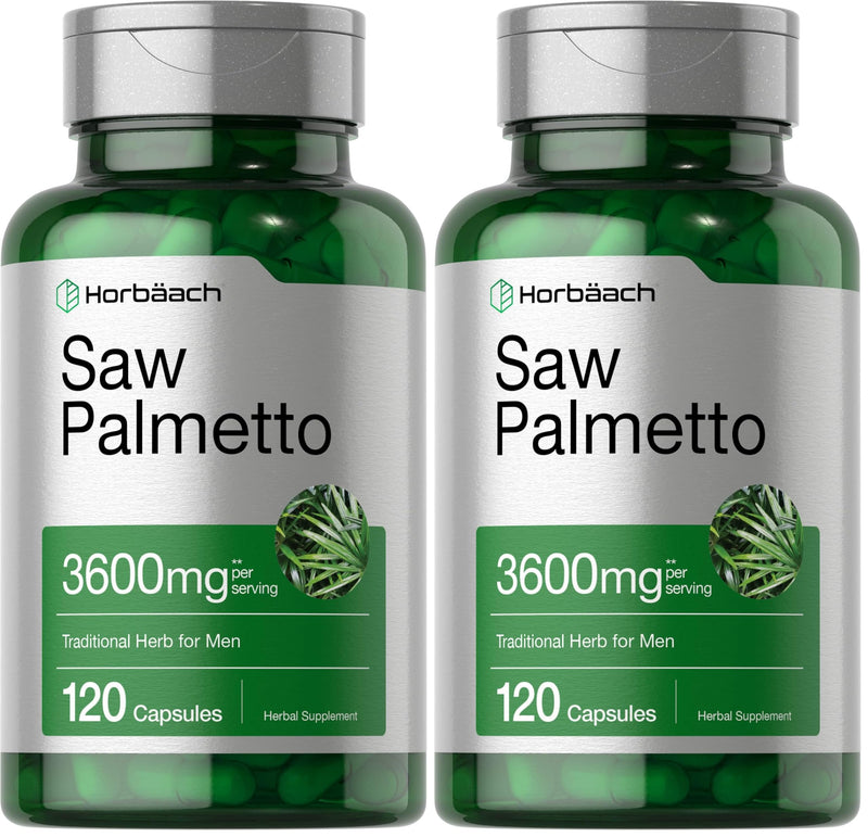 Horbäach Saw Palmetto Extract - 120 Capsules | Non-GMO & Gluten Free | Pack of 2