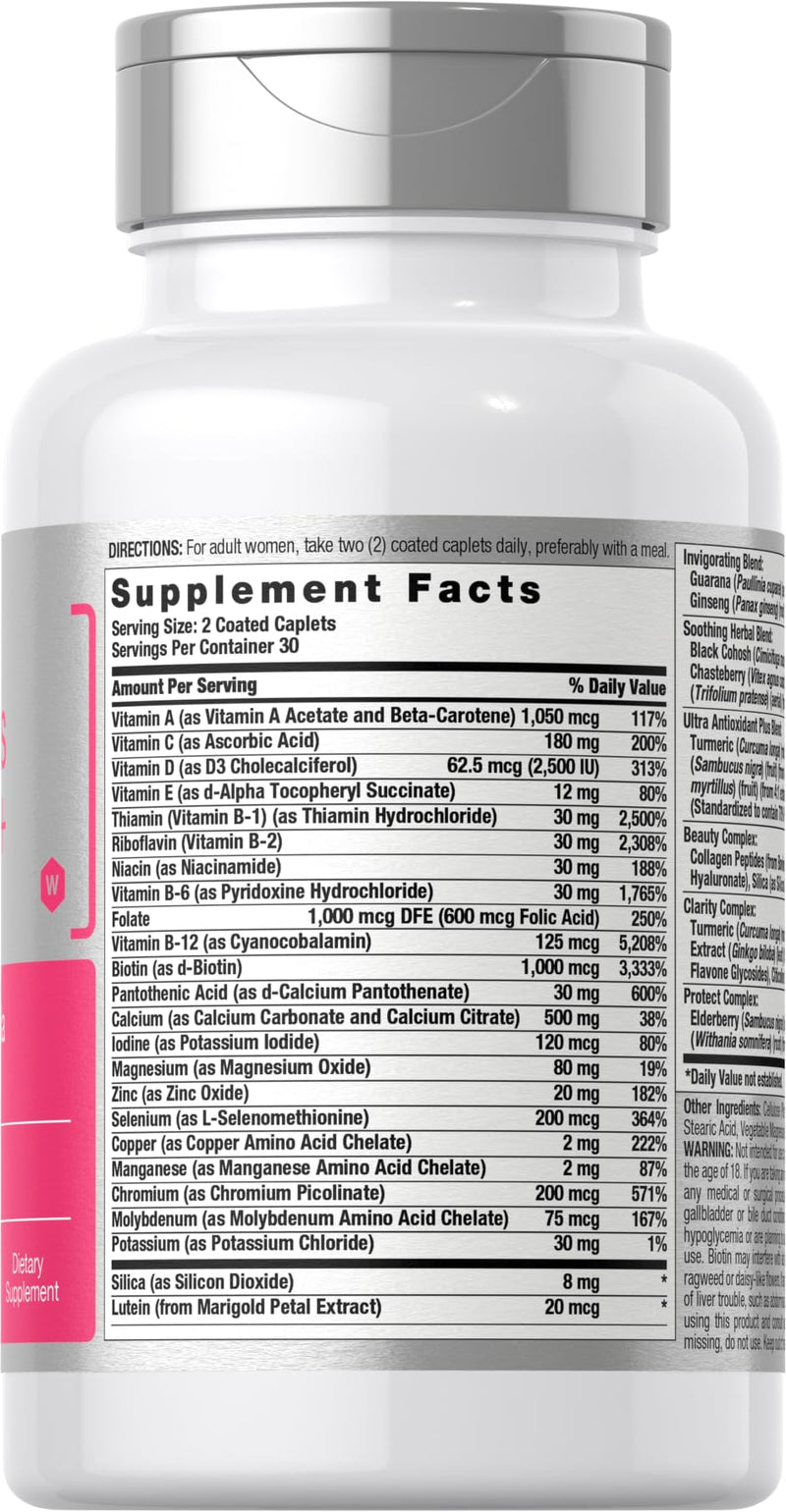 Horbäach Women's Multivitamin 50 Plus | 60 Coated Caplets | Advanced Vitamin Formula | Non-GMO & Gluten Free Supplement