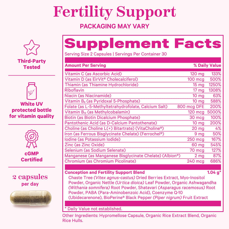 Pink Stork Fertility Bundle for Women – Conception Tea + Prenatal Vitamin Support with Inositol, Vitex, Folate & Ashwaganda – Supports Hormone Balance, Cycle Health & Preconception Wellness