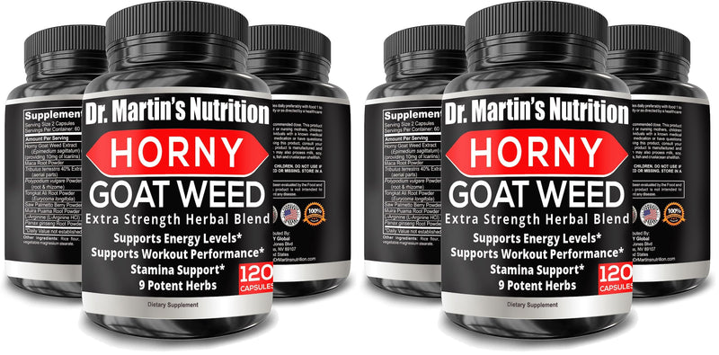 DR. MARTIN'S NUTRITION Super Strength Horny Goat Weed 1590mg – 240 Capsules (Pack of 2)