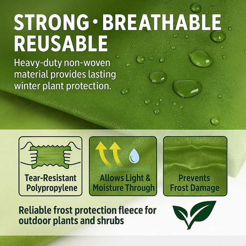 Plant Frost Protection Covers 3 Pack 1.2 x 0.9m with Drawstring
