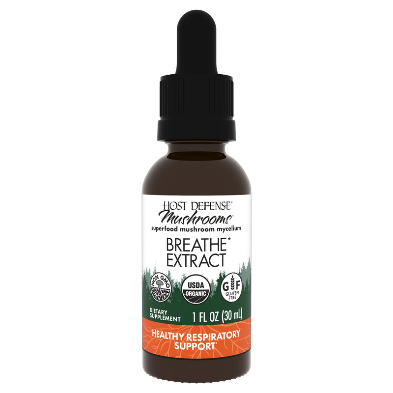 Host Defense Breathe Extract – Immune & Respiratory Mushroom Liquid, 1 fl oz