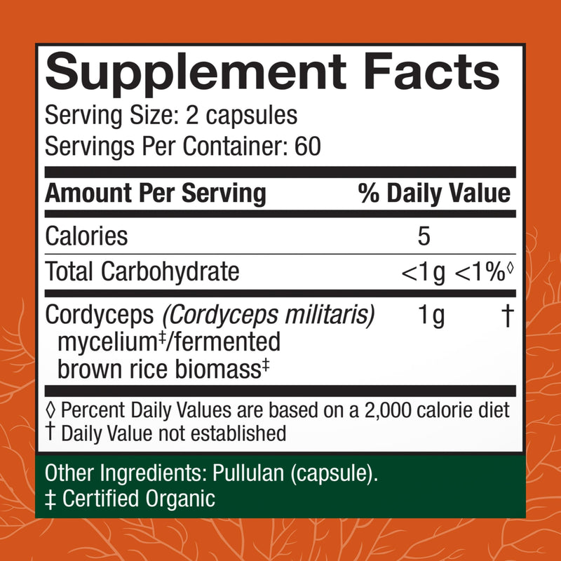 Host Defense Cordyceps Capsules – Immune & Energy Support (120 Capsules)