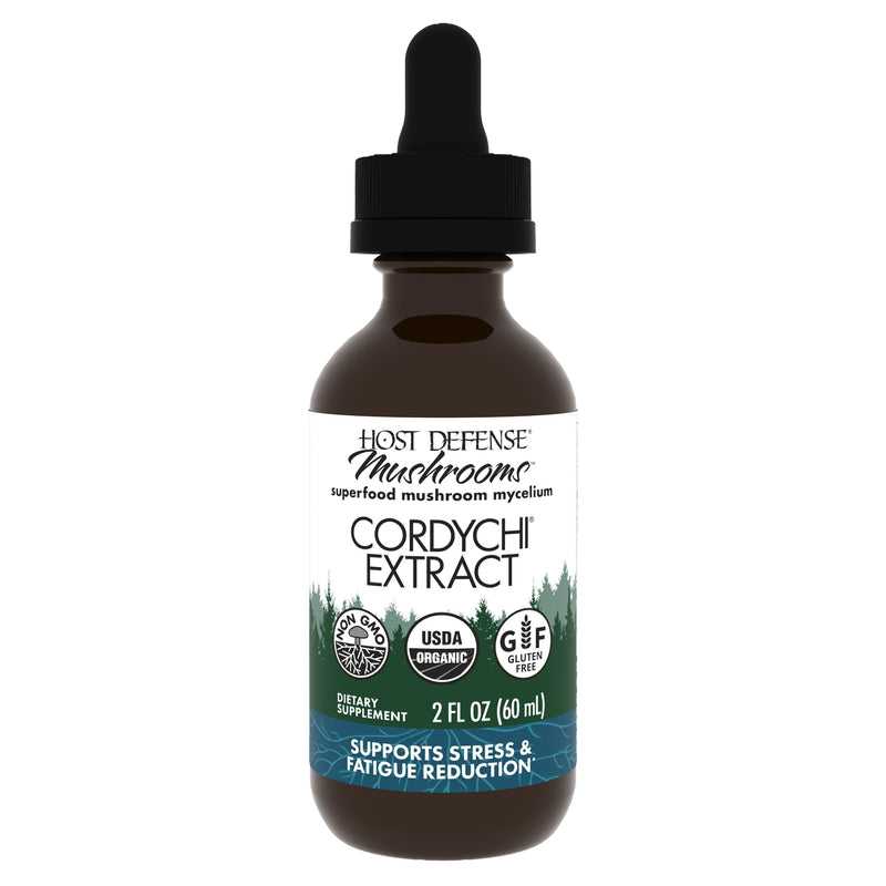 Host Defense CordyChi Extract - Cordyceps & Reishi Mushroom Supplement for Energy & Immune Support | 2 fl oz