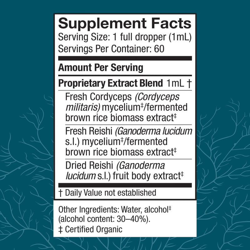 Host Defense CordyChi Extract - Cordyceps & Reishi Mushroom Supplement for Energy & Immune Support | 2 fl oz
