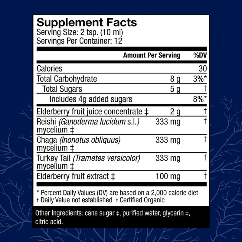 Host Defense Elderberry Plus Syrup - Immune & Respiratory Support Mushroom Supplement with Turkey Tail, Reishi, Agarikon & Chaga | 4 fl oz (12 Servings) Pack of 2