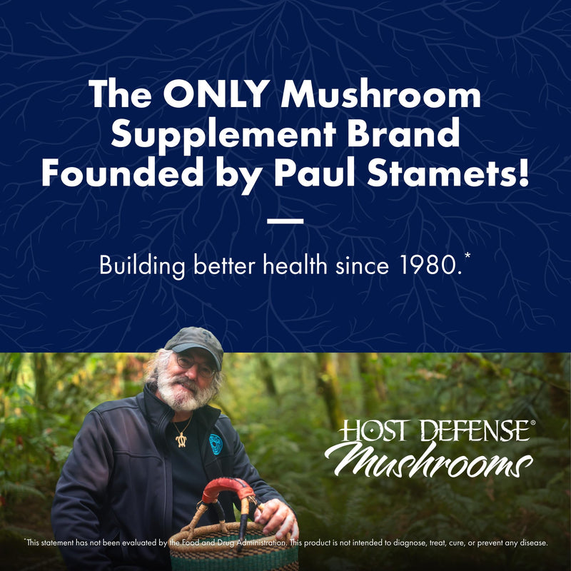 Host Defense Mushrooms Lion's Mane – Brain Health & Focus Capsules (30 Capsules / 15 Servings)