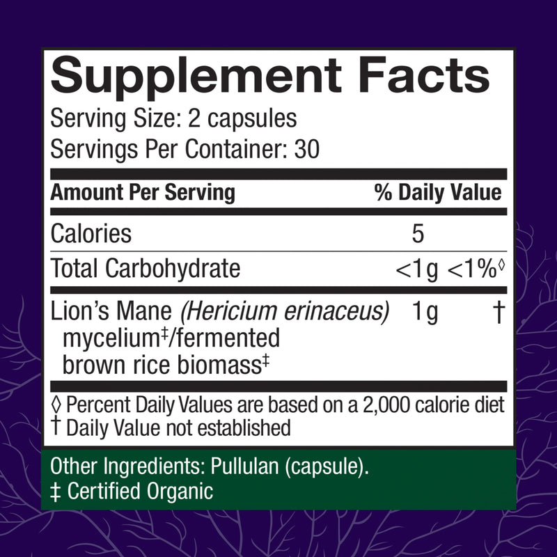 Host Defense Lion's Mane – Brain Health & Focus Support (60 Capsules)
