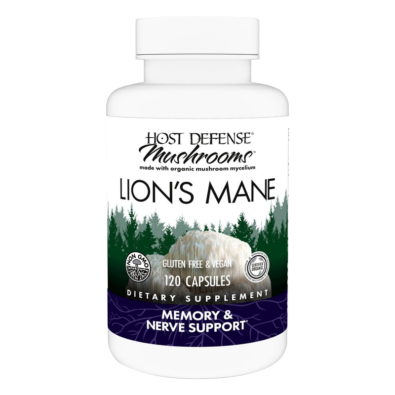 Host Defense Mushrooms Lion's Mane – Brain Health, Focus & Memory (120 Capsules)