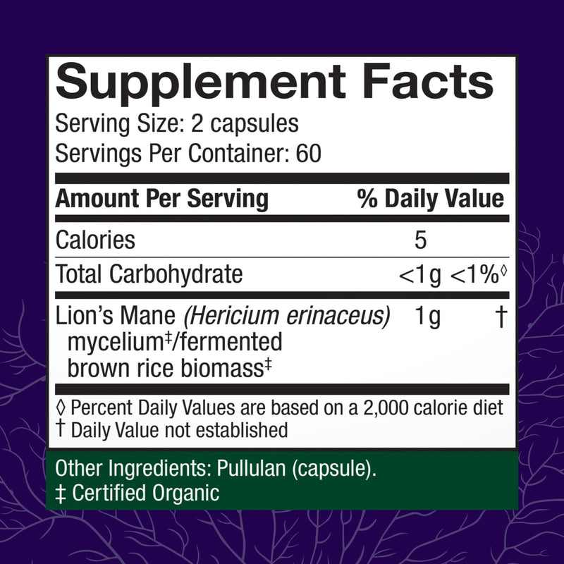 Host Defense Mushrooms Lion's Mane – Brain Health, Focus & Memory (120 Capsules)