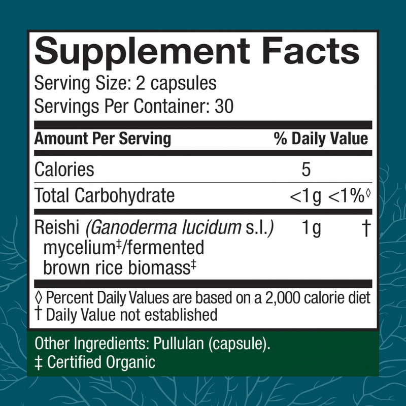 Host Defense Reishi Capsules – Immune & Heart Health Support, Energy & Vitality – 60 Capsules (30 Servings)