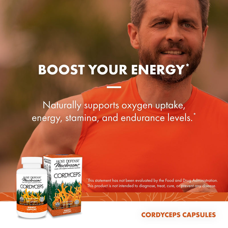 Host Defense Cordyceps Capsules – Immune & Energy Support (120 Capsules)