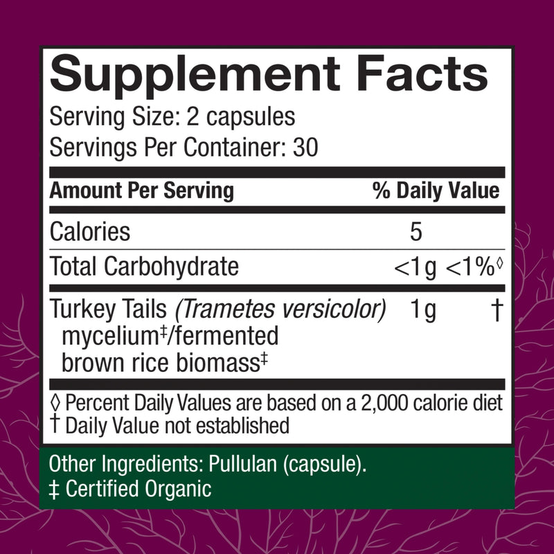 Host Defense Turkey Tail Capsules – Digestive Health & Immune Support | 60 Capsules