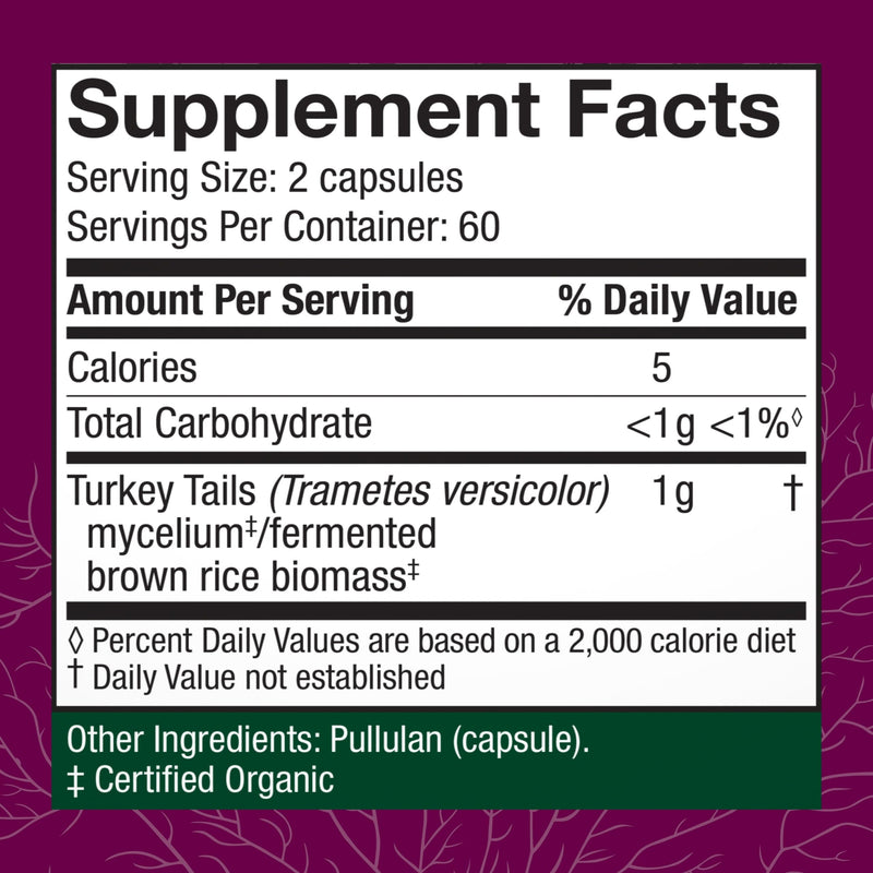 Host Defense Turkey Tail Capsules – Digestive Health & Immune Support