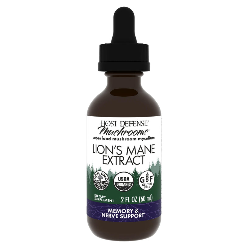 Host Defense Mushrooms Lion's Mane Extract – Brain Health & Focus Support (2 fl oz)