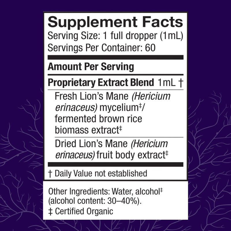 Host Defense Mushrooms Lion's Mane Extract – Brain Health & Focus Support (2 fl oz)