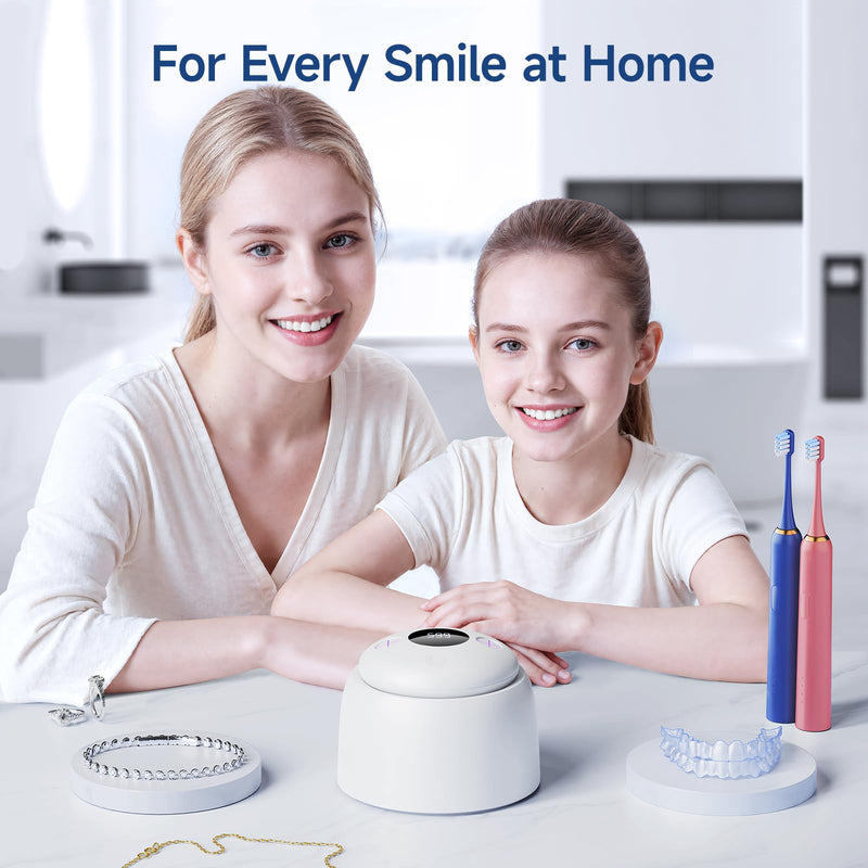 HouseSapp Ultrasonic Retainer Cleaner – 45kHz, 6-Lamp UV, Auto Lift Tray