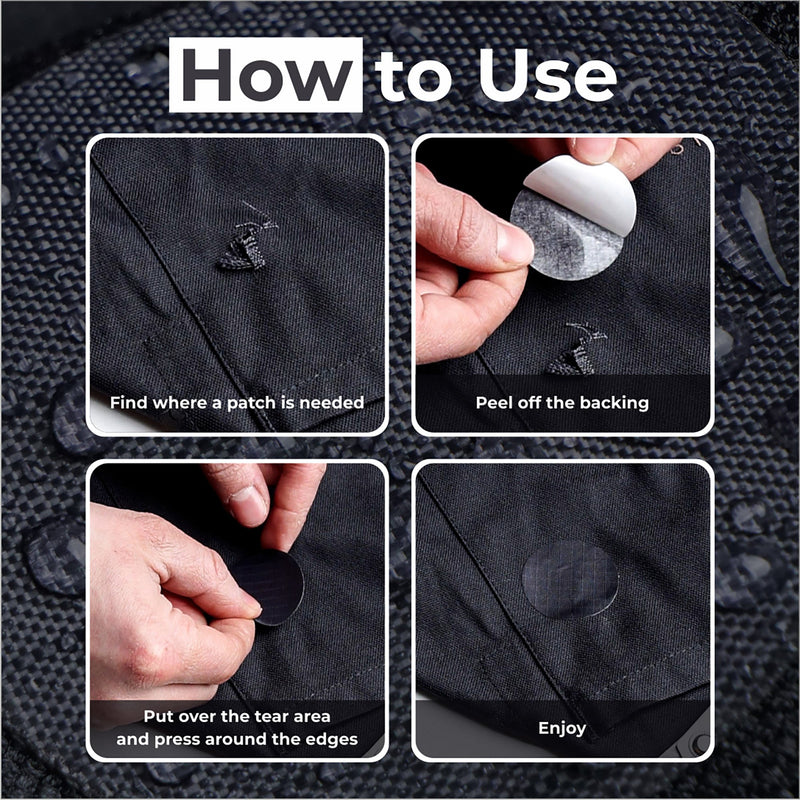 Repair Patches (30+ Colours) for Puffer Jackets, Tents, Upholstery - Stick On, Waterproof, Tear-Cold-Heat-Resistant