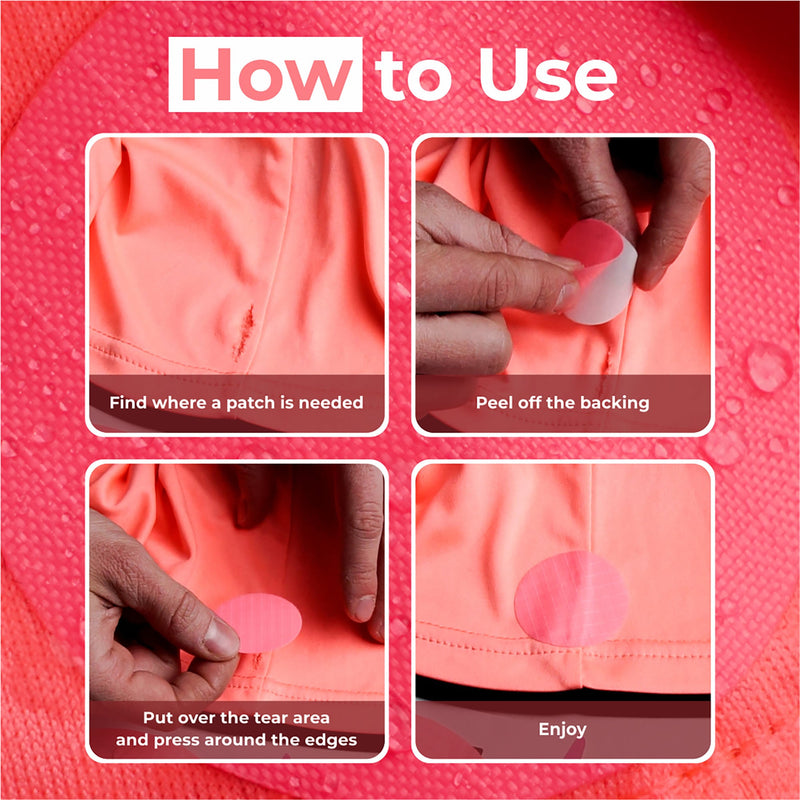 Repair Patches (30+ Colours) for Puffer Jackets, Tents, Upholstery - Stick On, Waterproof, Tear-Cold-Heat-Resistant