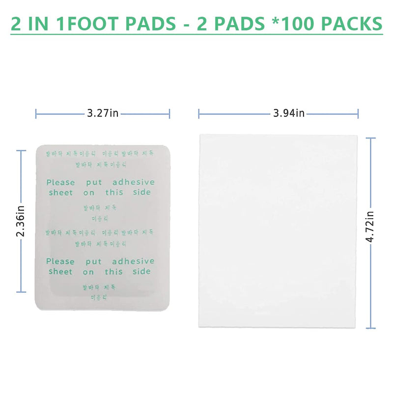 100Pads Natural Bamboo Vinegar Ginger Foot Pads – Travel or Home Use