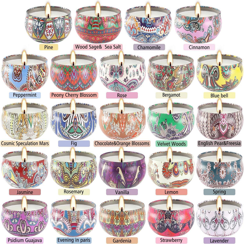 Howemon 24 Pack Scented Candles Set – Natural Soy Wax Aromatherapy Gift for Women