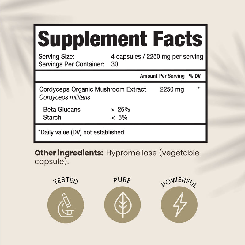 HPD Rx Organic Cordyceps – Energy, Endurance & Immunity | 2250 mg, 120 Capsules