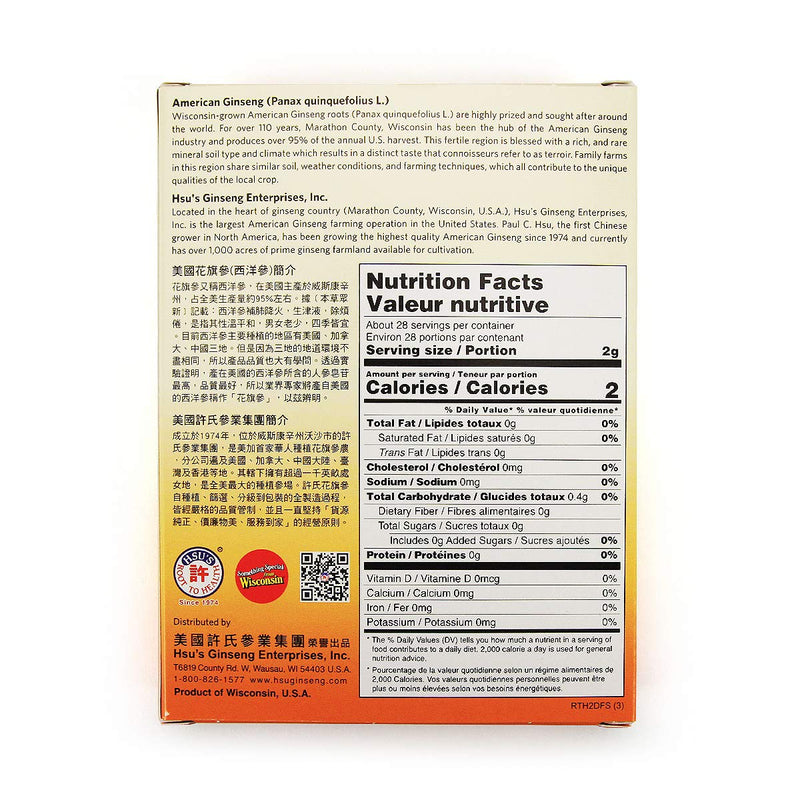 Hsu's Ginseng 113-4 | Cultivated American Ginseng from Marathon County, Wisconsin USA | 4oz Box