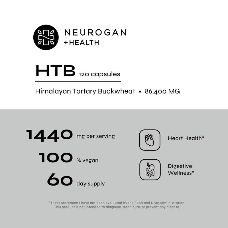 Neurogan Himalayan Tartary Buckwheat Capsules - 1440 mg | Digestive Support | Gluten-Free | Made in USA