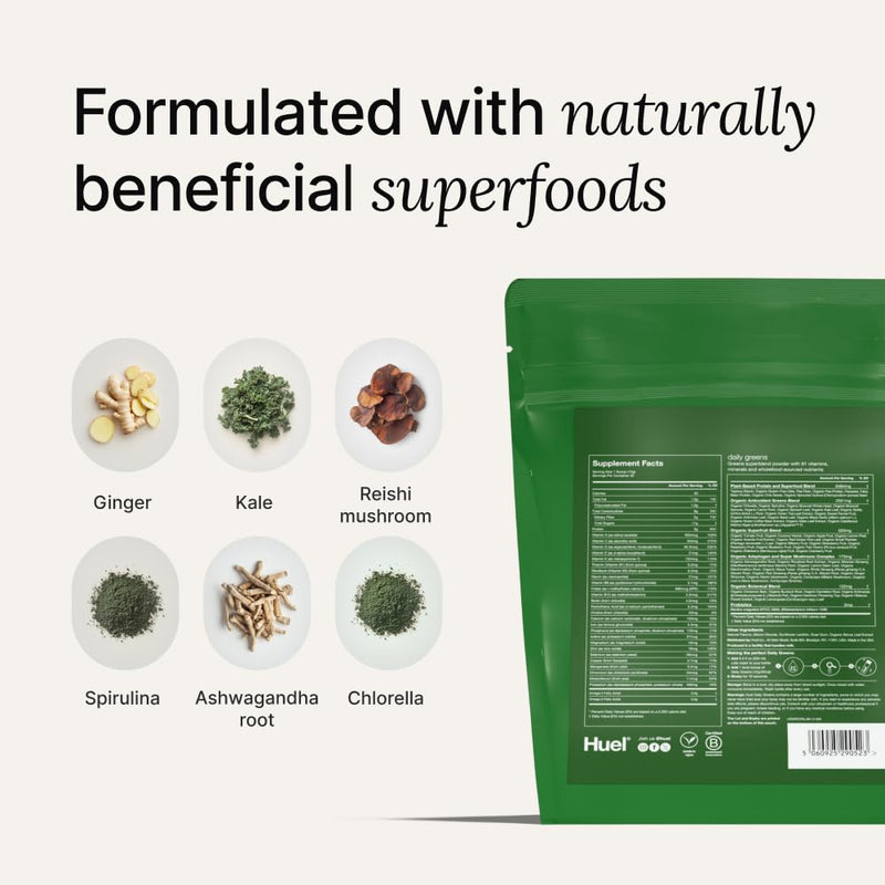 Huel Daily Greens Watermelon | 91 Vitamins & Probiotics | 30 Servings