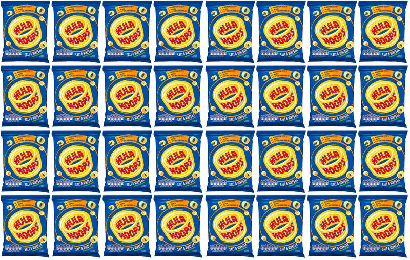 32 x Hula Hoops Salt & Vinegar Crisps 34G