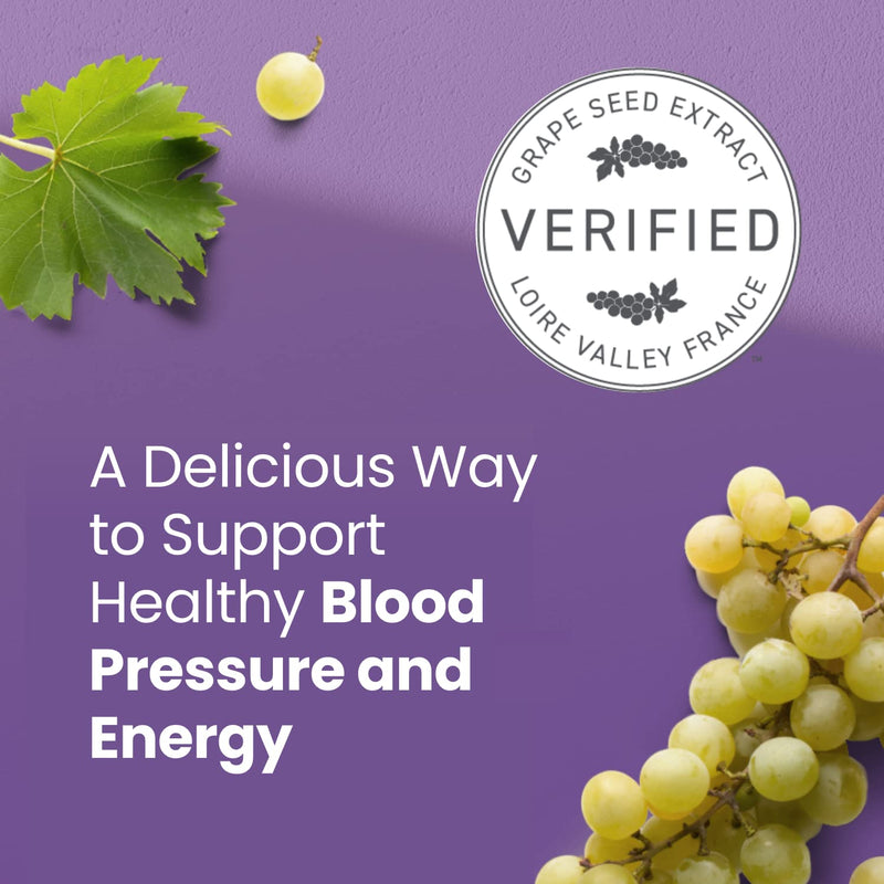 Humann SuperGrapes Chews – 100mg CoQ10 & Grape Seed Extract | From The Makers of SuperBeets, Grape Flavor, 60 Count