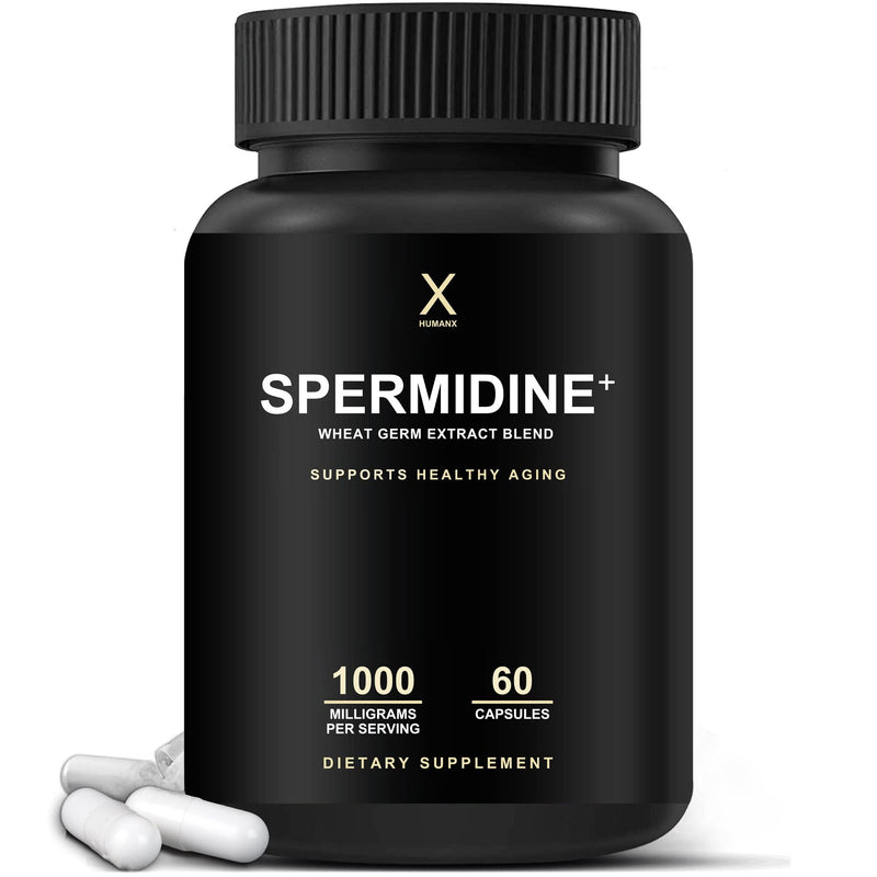 HUMANX Spermidine+ (USA Third Party Tested) – Spermidine-Rich Wheat Germ Extract + Zinc for Healthy Aging