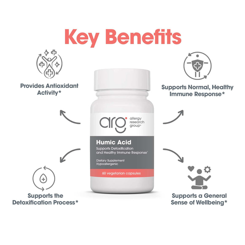 Allergy Research Group Humic Acid Supplement - Immune Support | 750 mg Humic Minerals | 60 Count