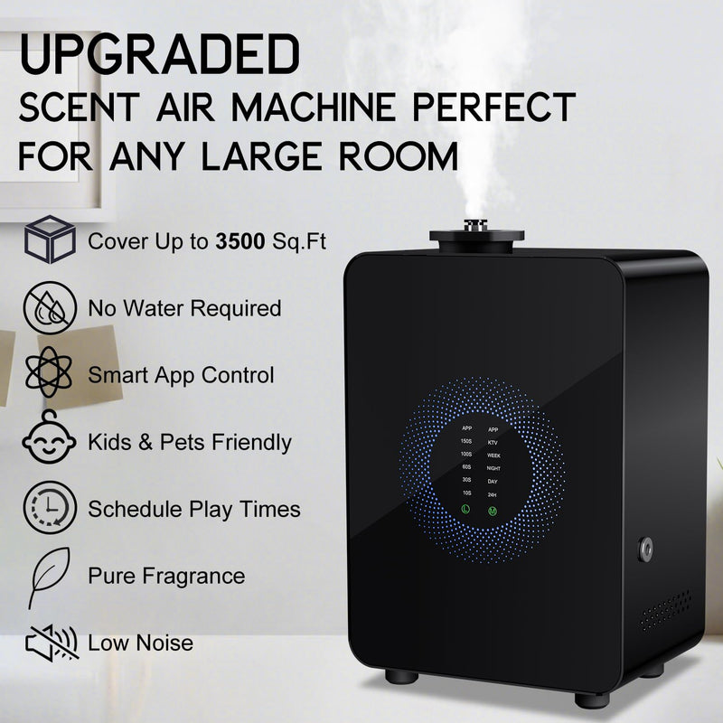 HVAC Scent Diffuser (Up To 3,500 Sq Ft) - Cold Air Diffusion, Black