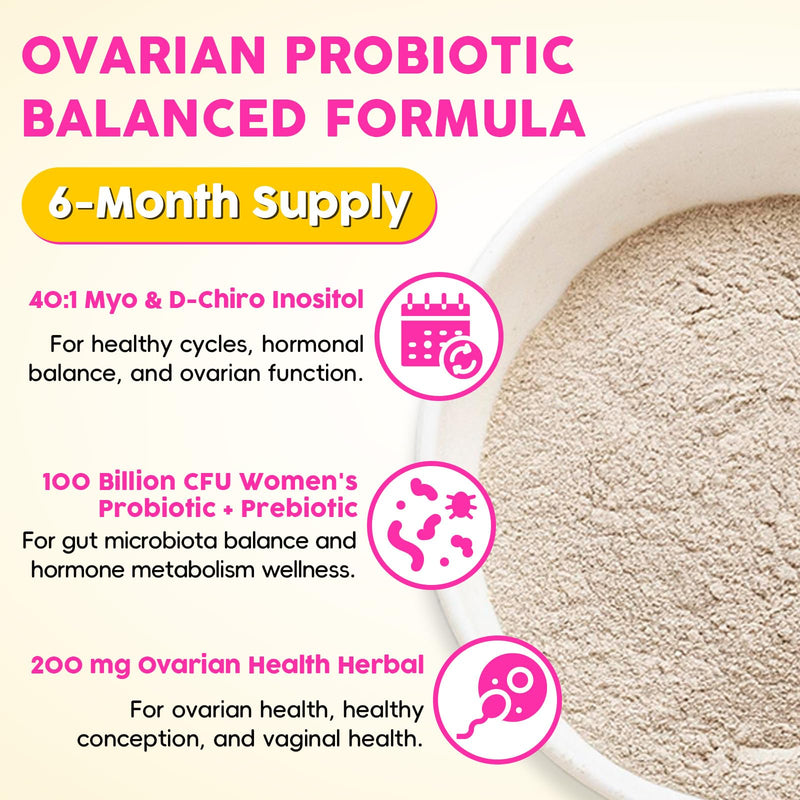 Hwuspmr Ovarian Support | Liposomal 40:1 Myo-Inositol & D-Chiro Inositol | Probiotics, CoQ10 & Herbs