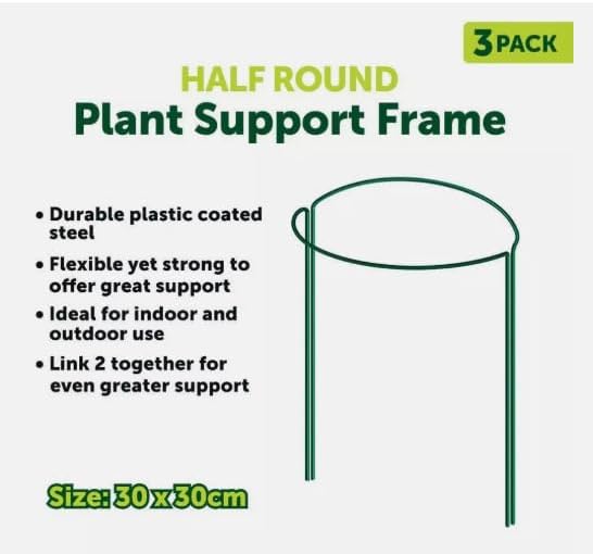 Plant Support Stakes 3 Pack Half Round Metal