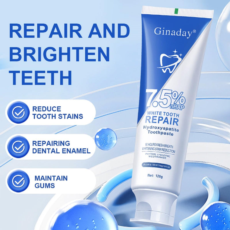 2 Pcs Hydroxyapatite Toothpaste 7.5% – Enamel Protection & Strengthening, Fluoride-Free, Gentle Mint