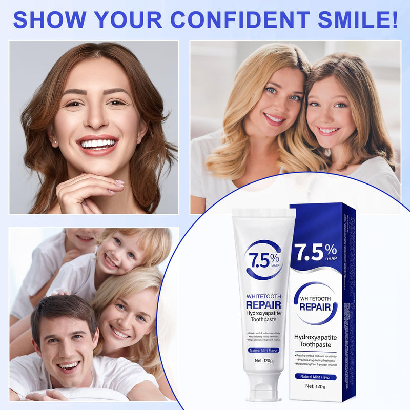 Hydroxyapatite Toothpaste 7.5% – Enamel Protection, Gentle Mint, 120g